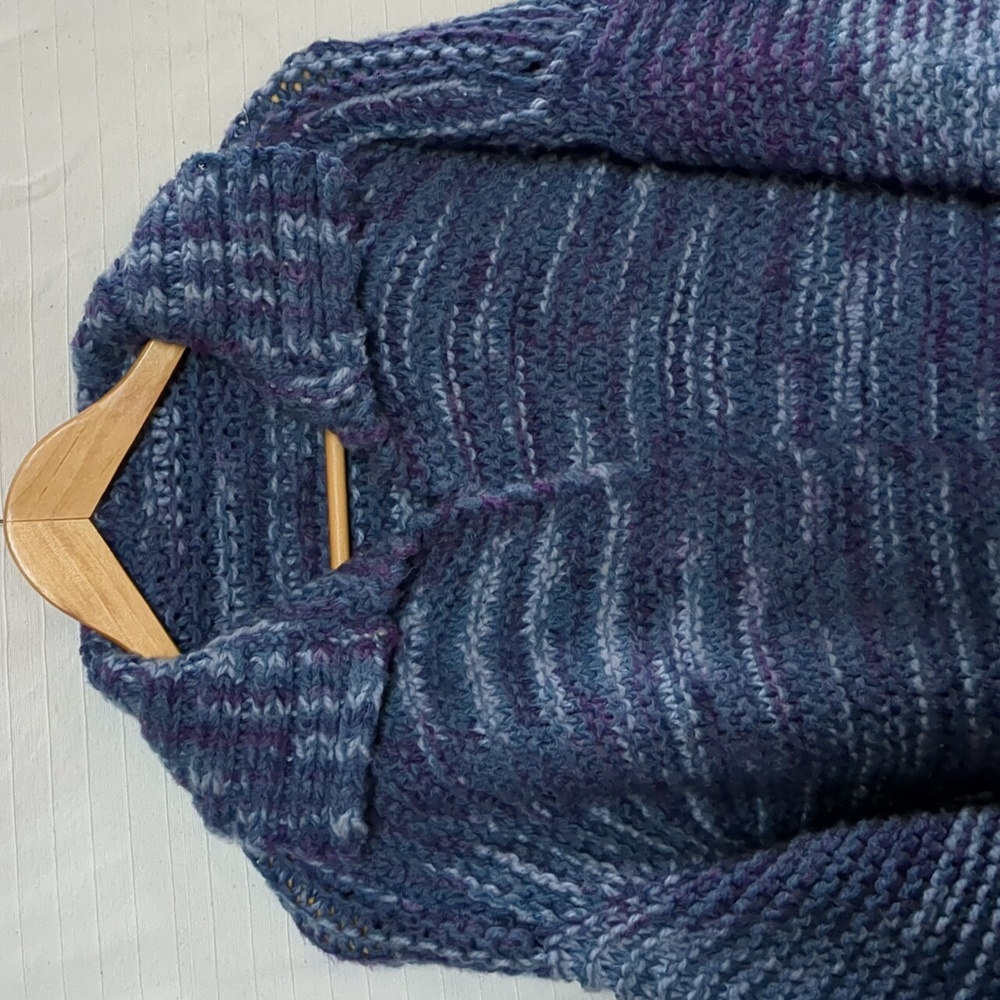Handknit cardigan boxy chunky Sweater jacket Large - Picture 3 of 8